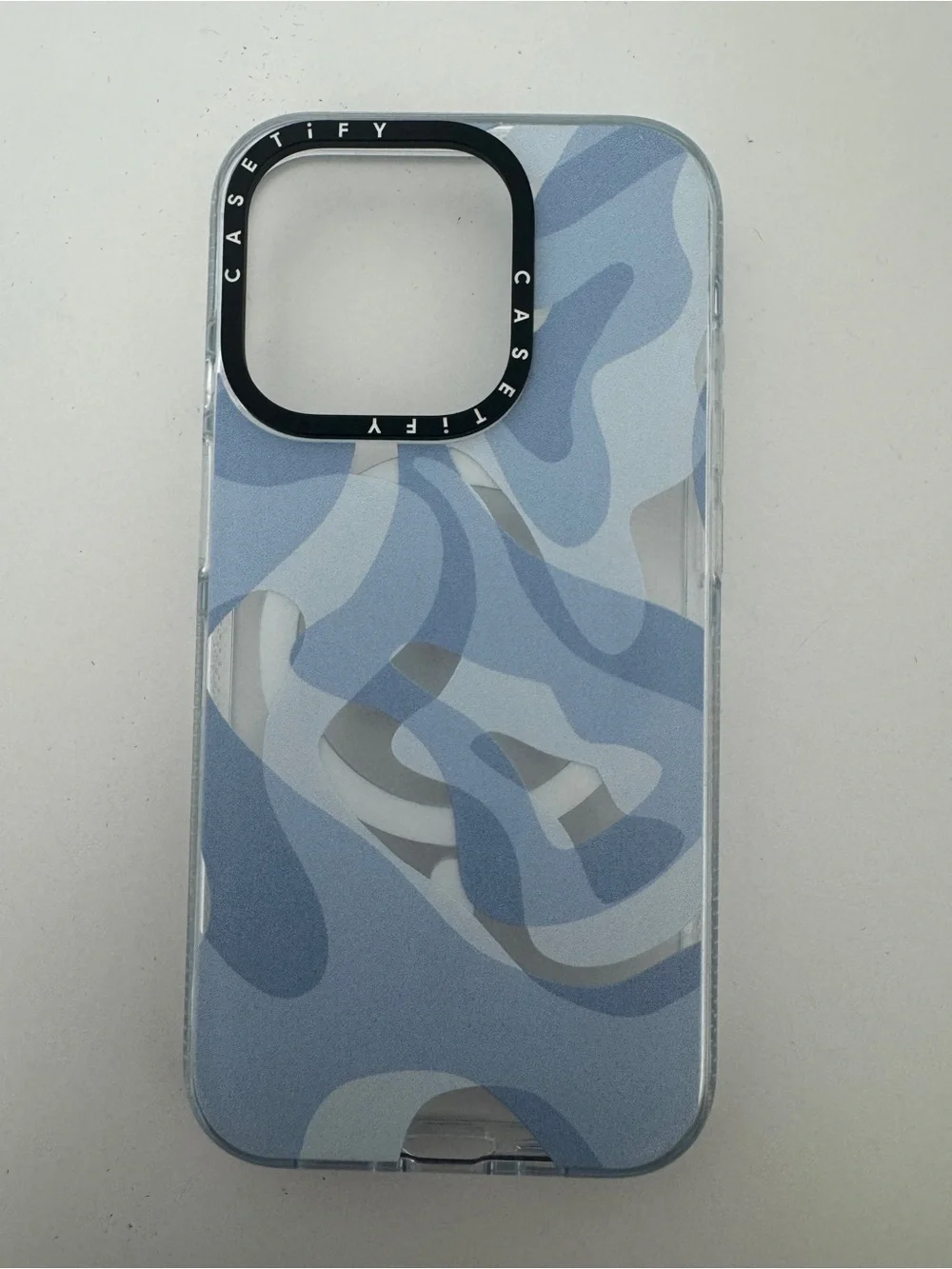 Casetify iPhone 15 Pro Blue Camo Clear Protective Phone Case